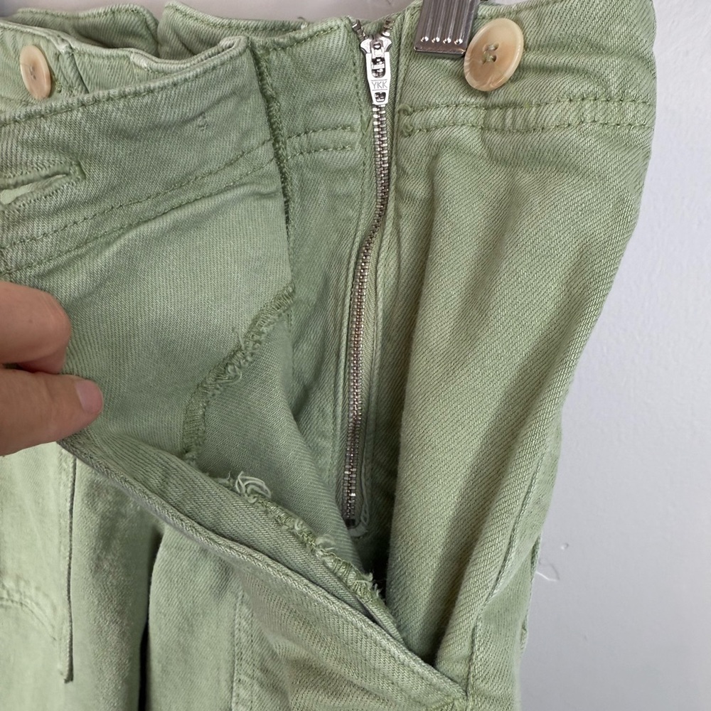 Anthropologie Light Green Wide-Leg Flare Jeans - Picture 9 of 15